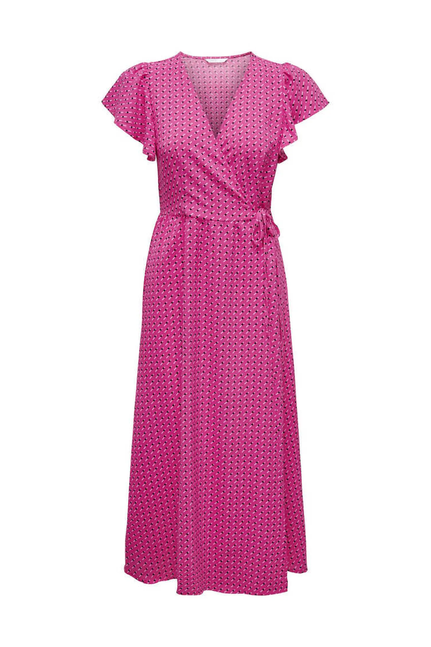 Vestido Midi Manga Folhos