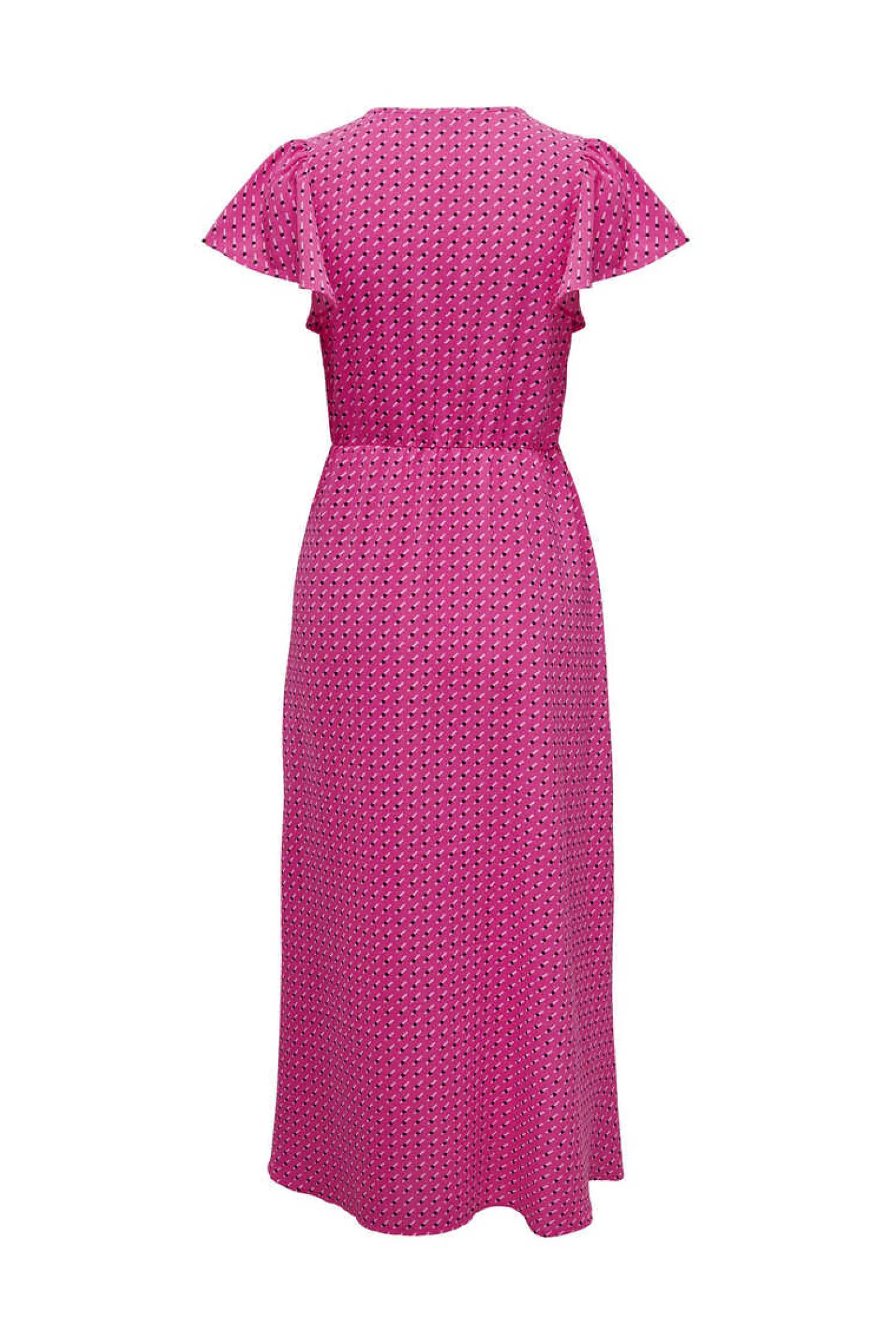 Vestido Midi Manga Folhos